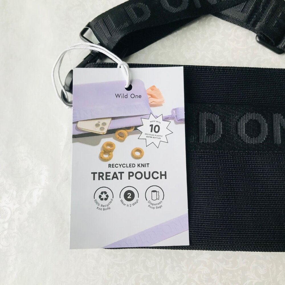WILD ONE DOG TREAT POUCH & Poop Bag Dispenser Wear 2 Ways CROSSBODY BLACK - Picture 7 of 7
